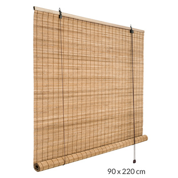 Roleta Bambusowa Półzaciemniająca 90x220cm Jasny Brąz