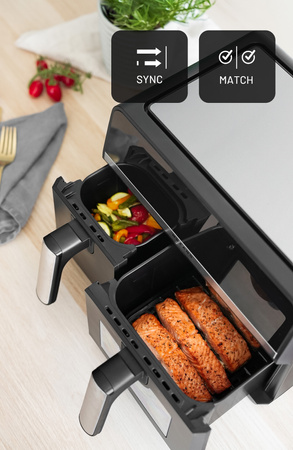 Frytkownica beztłuszczowa Mozano DuoFry Unlimited 2600W 5,5L + 3,5L