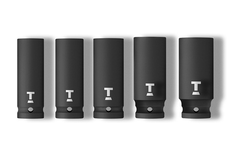 Zestaw 5 szt. nasadek udarowych długich Cr-Mo 1/2"