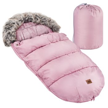 Śpiworek pudrowy róż TiniMini z futerkiem